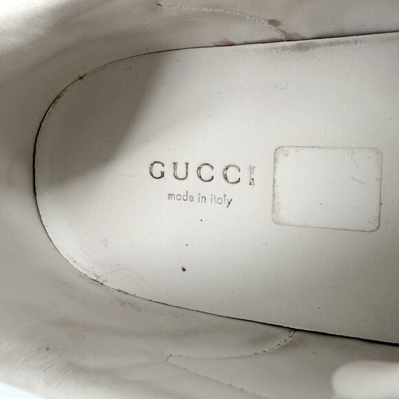 Gucci Pearl-Embellished Ace Sneakers White Leather Size 38.5 US 8.5 Women's - Picture 14 of 15